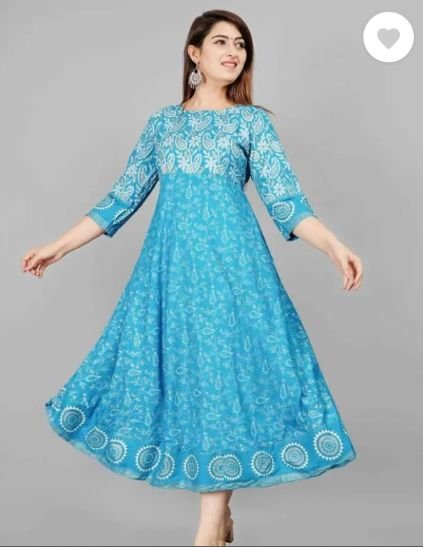 Women Anarkali Blue