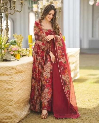 Women Floral Anarkali Set