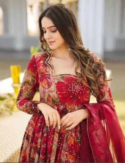 Women Floral Anarkali Set