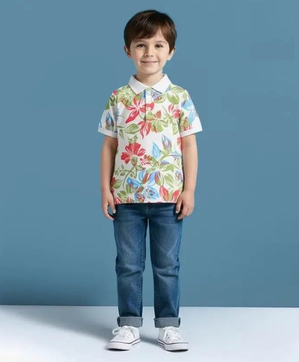 Boys Printed Pure Cotton Regular T Shirt