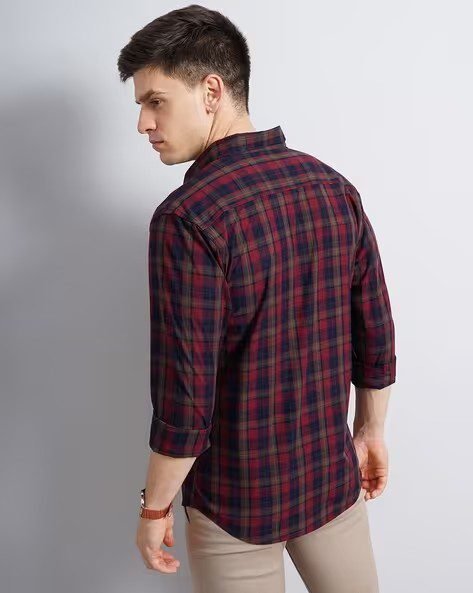 Men's Brown Checks Shirt